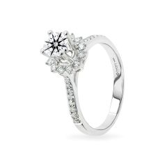 Nhẫn vàng trắng 14K gắn kim cương DOJI AFRB100083F2HA1