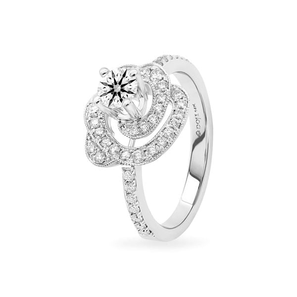 Nhẫn vàng trắng 14K gắn kim cương DOJI AFRB100088F2HA1