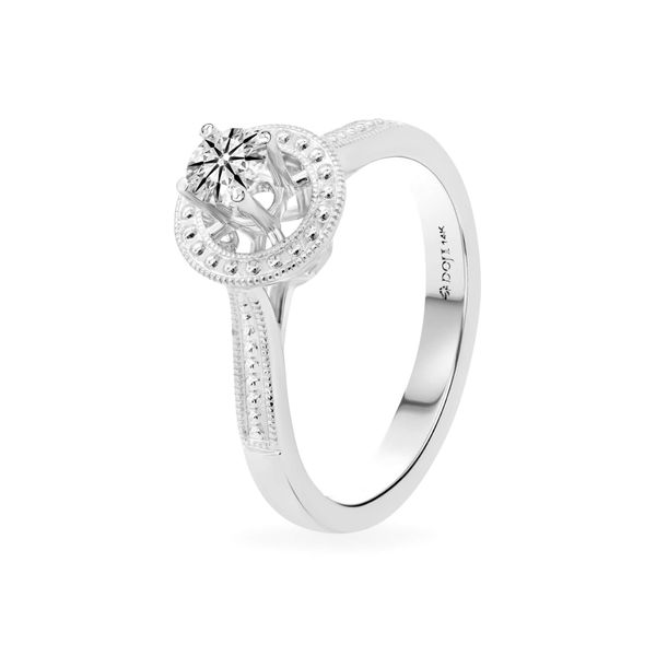 Nhẫn vàng trắng 14K gắn kim cương DOJI AFRB100094F2HA1