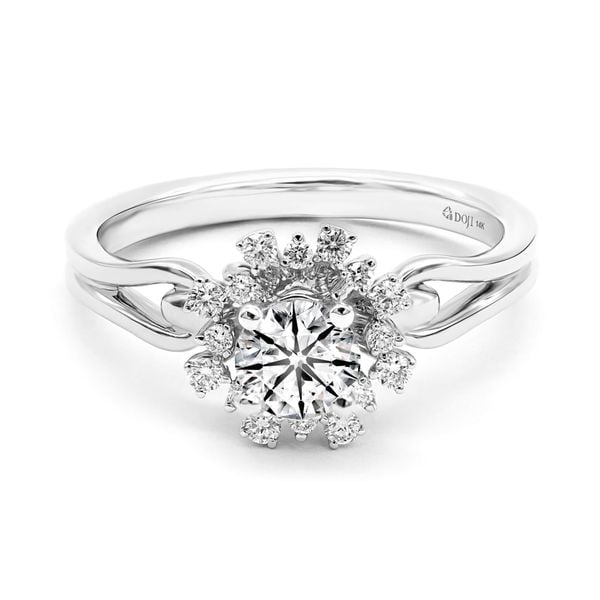 Nhẫn vàng trắng 14K gắn kim cương DOJI AFRB100107F2HA1