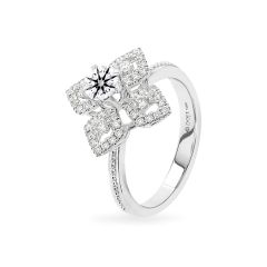 Nhẫn vàng trắng 14K gắn kim cương DOJI AFRB100121F2HA1