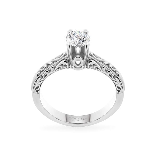 Nhẫn vàng trắng 14K gắn kim cương DOJI AFRB100122F2HA1