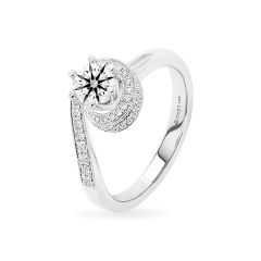 Nhẫn vàng trắng 14K gắn kim cương DOJI AFRB100129F2HA1