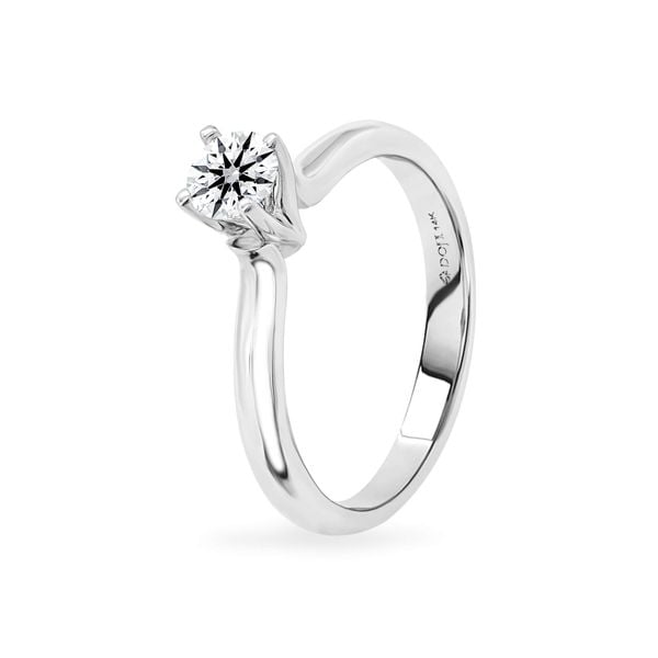Nhẫn vàng trắng 14K gắn kim cương DOJI AFRB100131F2HA1