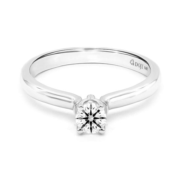 Nhẫn vàng trắng 14K gắn kim cương DOJI AFRB100131F2HA1