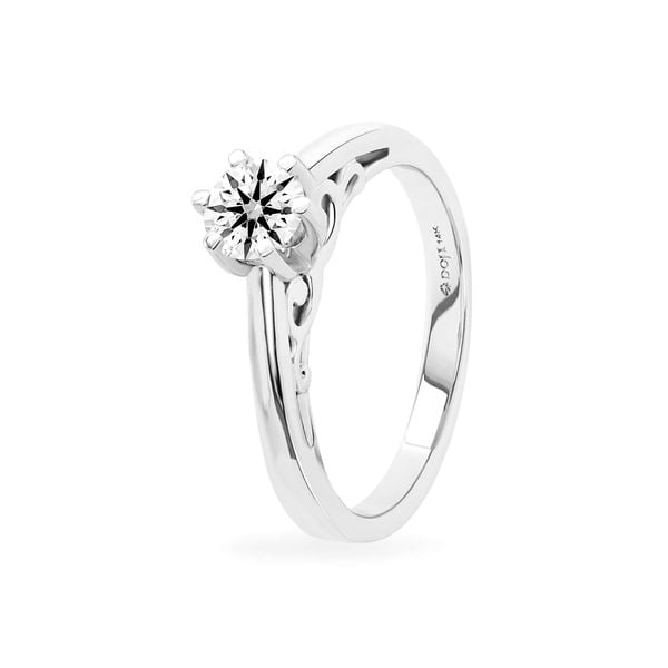 Nhẫn vàng trắng 14K gắn kim cương DOJI AFRB100139F2HA1