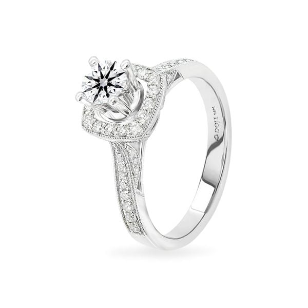 Nhẫn vàng trắng 14K gắn kim cương DOJI AFRB100148F2HA1