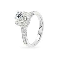 Nhẫn vàng trắng 14K gắn kim cương DOJI AFRB100148F2HA1