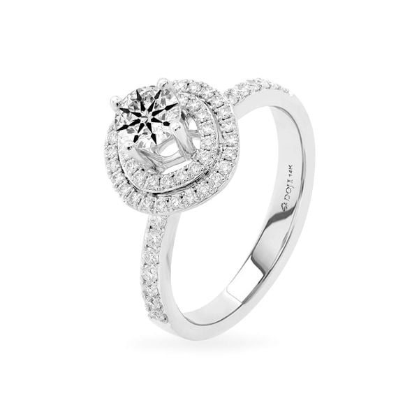 Nhẫn vàng trắng 14K gắn kim cương DOJI AFRB100150F2HA1