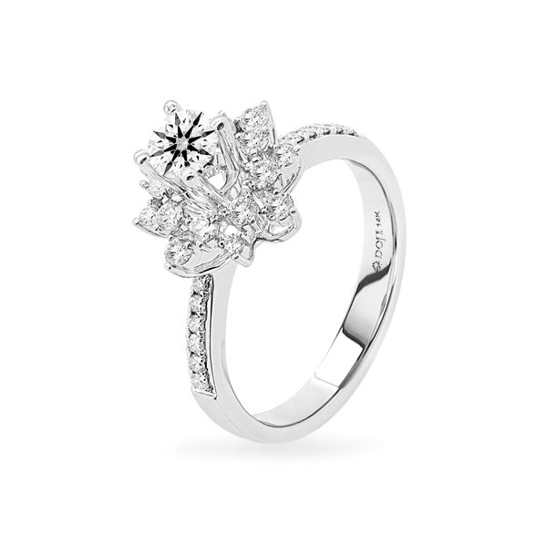 Nhẫn vàng trắng 14K gắn kim cương DOJI AFRB100153F2HA1