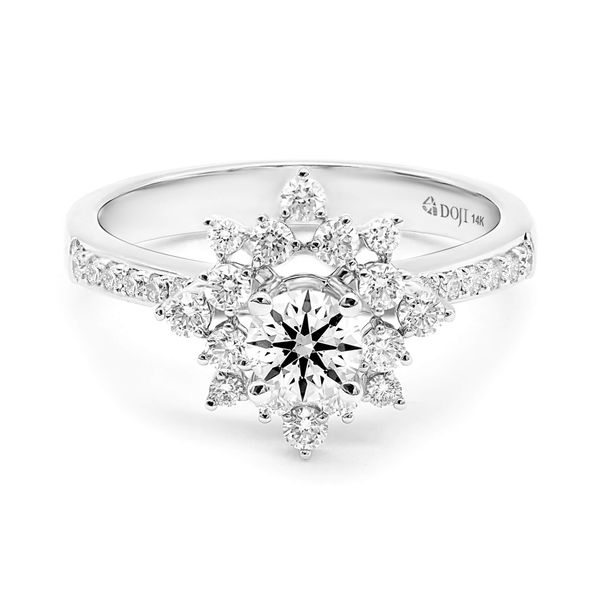 Nhẫn vàng trắng 14K gắn kim cương DOJI AFRB100153F2HA1