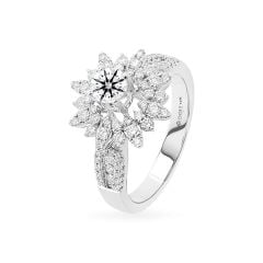 Nhẫn vàng trắng 14K gắn kim cương DOJI AFRB100158F2HA1