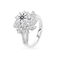 Nhẫn vàng trắng 14K gắn kim cương DOJI AFRB100166F2HA1