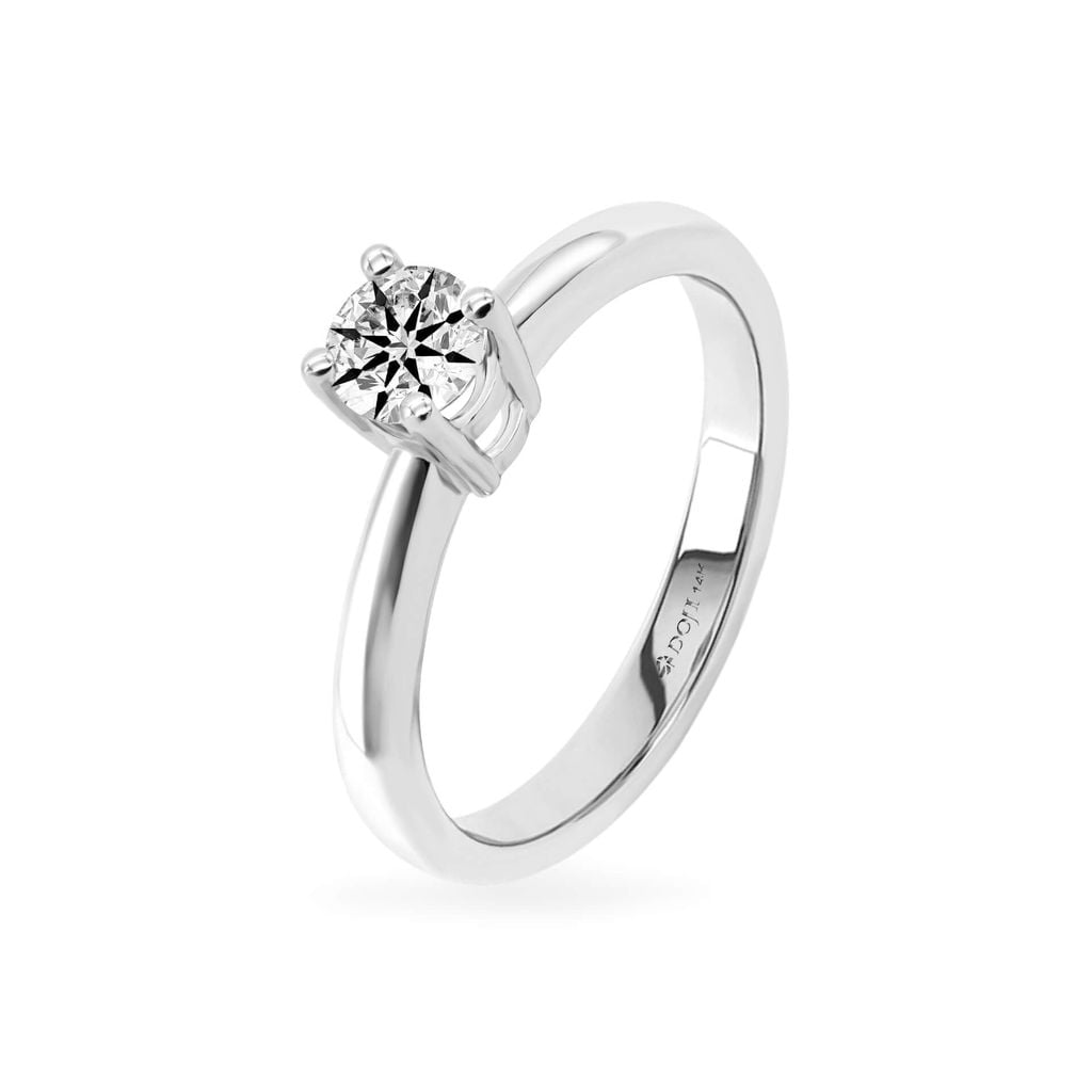 Nhẫn vàng trắng 14K gắn kim cương DOJI AFRB100173F2HA1 