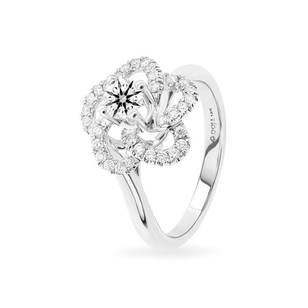 Nhẫn vàng trắng 14K gắn kim cương DOJI AFRB100187F2HA1