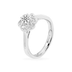 Nhẫn vàng trắng 14K gắn kim cương DOJI AFRB100194F2HA1