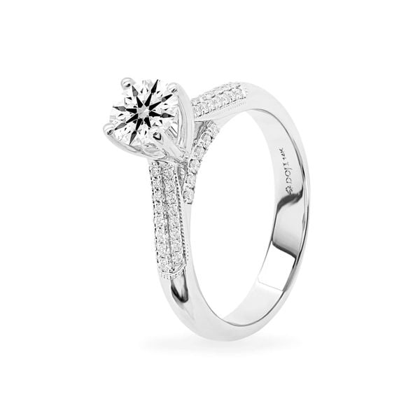 Nhẫn vàng trắng 14K gắn kim cương DOJI AFRB100206F2HA1