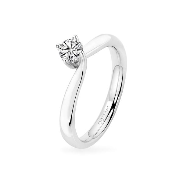 Nhẫn vàng trắng 14K gắn kim cương DOJI AFRB100217F2HA1
