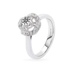 Nhẫn vàng trắng 14K gắn kim cương DOJI AFRB100229F2HA1