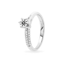 Nhẫn vàng trắng 14K gắn kim cương DOJI AFRB100241F2HA1