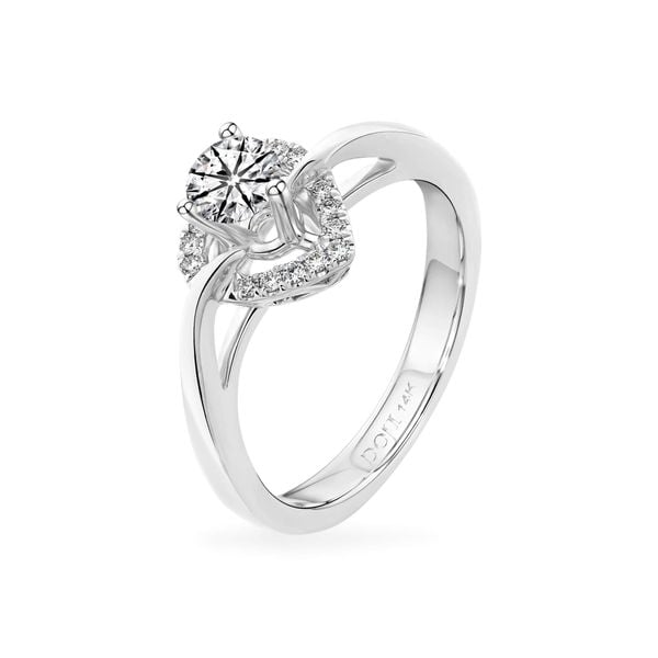Nhẫn vàng trắng 14K gắn kim cương DOJI AFRB100247F2HA1