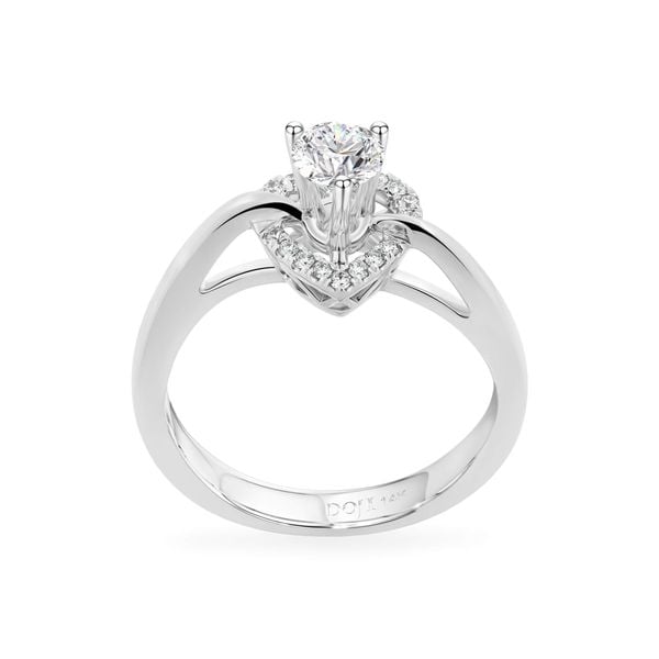 Nhẫn vàng trắng 14K gắn kim cương DOJI AFRB100247F2HA1