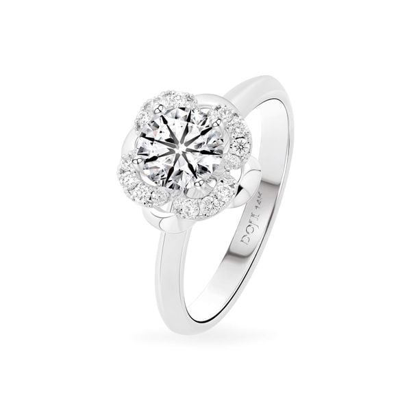Nhẫn vàng trắng 14K gắn kim cương DOJI AFRB102214F2HA1