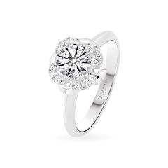 Nhẫn vàng trắng 14K gắn kim cương DOJI AFRB102214F2HA1
