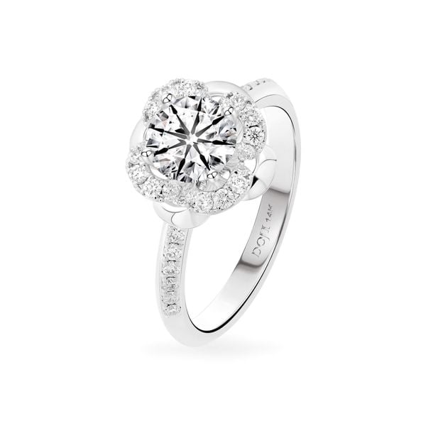 Nhẫn vàng trắng 14K gắn kim cương DOJI AFRB102216F2HA1