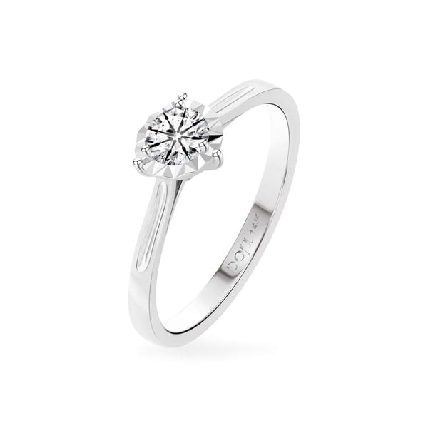 Nhẫn vàng trắng 14K gắn kim cương DOJI AFRB102662F2HA1