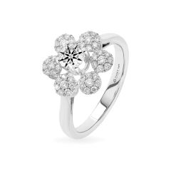 Nhẫn vàng trắng 14K gắn kim cương DOJI AFRB200023F2HA1