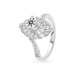 Nhẫn vàng trắng 14K gắn kim cương DOJI AFRB200178F2HA1