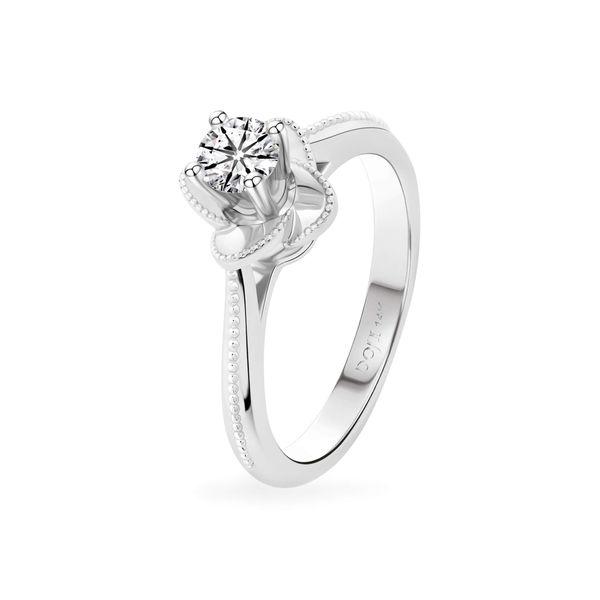 Nhẫn vàng trắng 14K gắn kim cương DOJI AFRB200205F2HA1