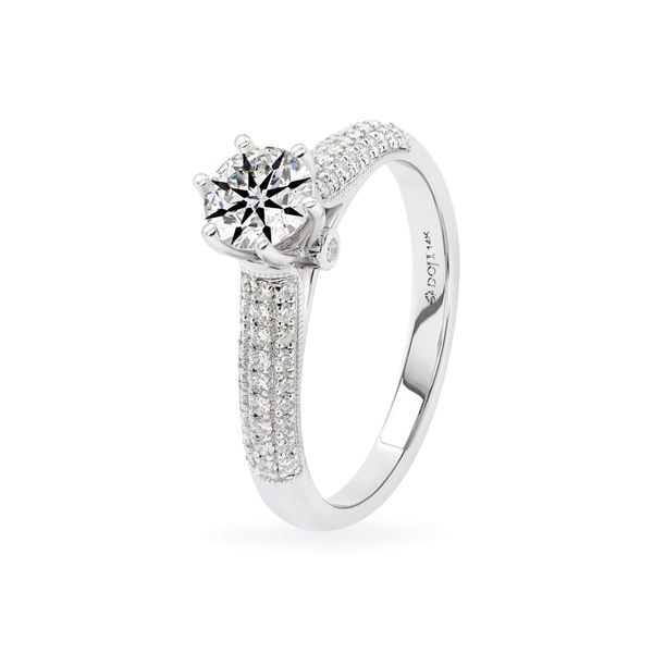 Nhẫn vàng trắng 14K gắn kim cương DOJI AFRB300004F2HA1
