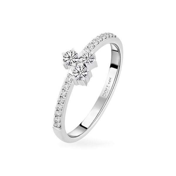 Nhẫn vàng trắng 14K gắn kim cương DOJI AFRB902527F2HA1