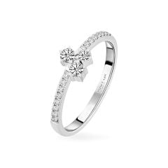 Nhẫn vàng trắng 14K gắn kim cương DOJI AFRB902527F2HA1