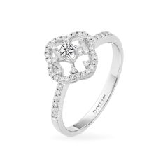 Nhẫn vàng trắng 14K gắn kim cương DOJI AFRB902528F2HA1