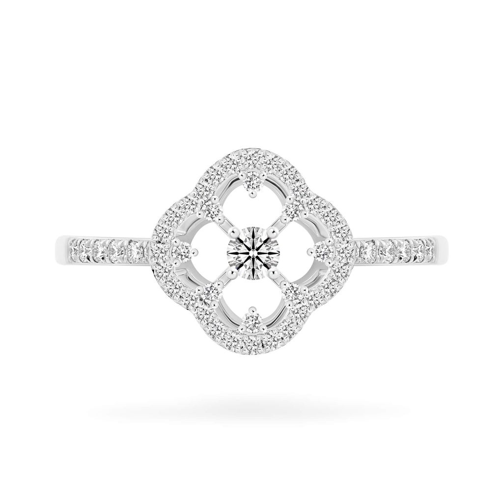 Nhẫn vàng trắng 14K gắn kim cương DOJI AFRB902528F2HA1 