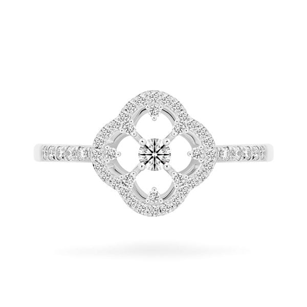 Nhẫn vàng trắng 14K gắn kim cương DOJI AFRB902528F2HA1