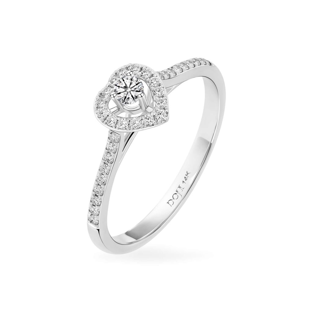 Nhẫn vàng trắng 14K gắn kim cương DOJI AFRB902529F2HA1 