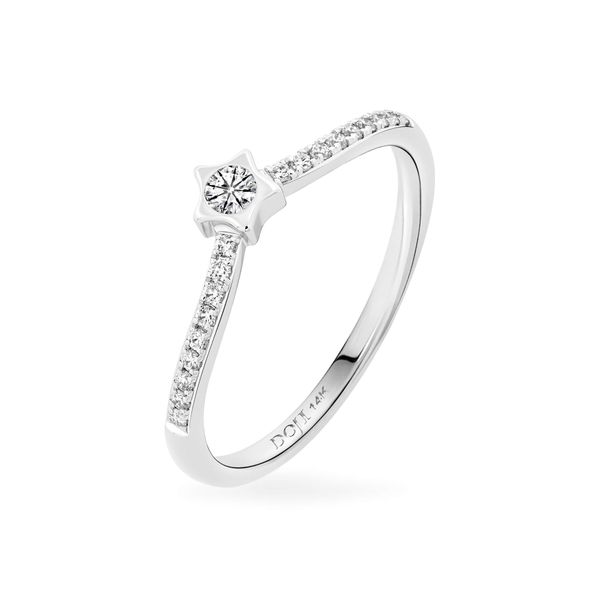Nhẫn vàng trắng 14K gắn kim cương DOJI AFRB902531F2HA1