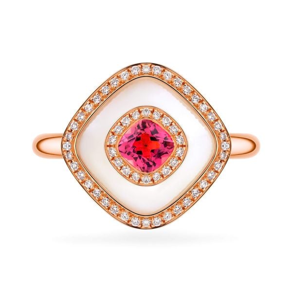 Nhẫn vàng hồng 18K gắn xà cừ DOJI AFRC500169D3MP1