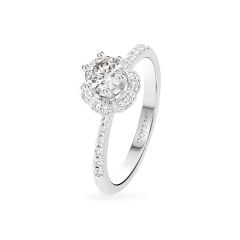 Nhẫn đính hôn vàng trắng 14K gắn kim cương DOJI AFRE000008F2DA1