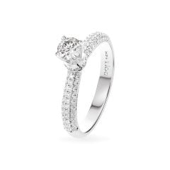 Nhẫn đính hôn vàng trắng 14K gắn kim cương DOJI AFRE000016F2DA1