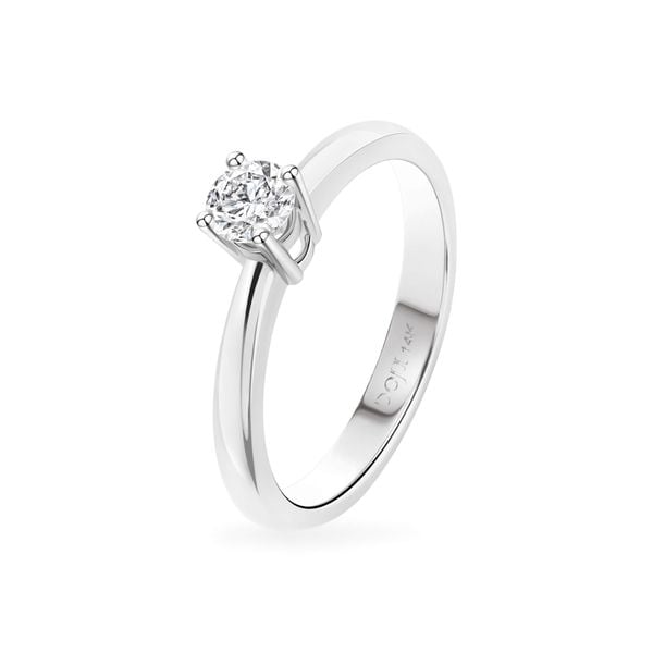 Nhẫn đính hôn vàng trắng 14K gắn kim cương DOJI AFRE000020F2NN1
