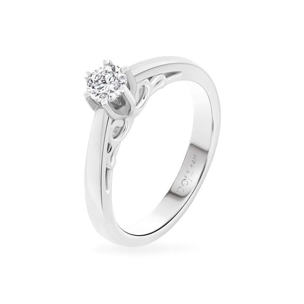Nhẫn đính hôn vàng trắng 14K gắn kim cương DOJI AFRE000021F2DA1