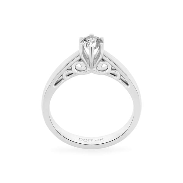 Nhẫn đính hôn vàng trắng 14K gắn kim cương DOJI AFRE000021F2DA1