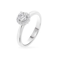 Nhẫn đính hôn vàng trắng 14K gắn kim cương DOJI AFRE000027F2DA1