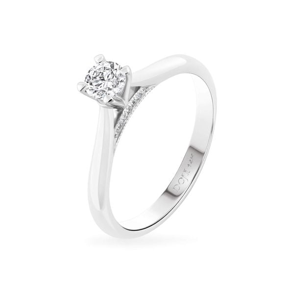 Nhẫn đính hôn vàng trắng 14K gắn kim cương DOJI AFRE000034F2DA1