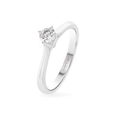 Nhẫn đính hôn vàng trắng 14K gắn kim cương DOJI AFRE000035F2NN1